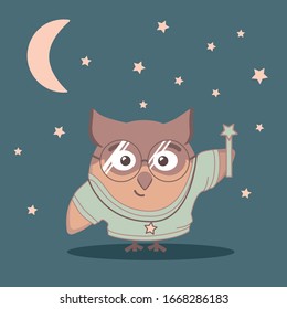 Owl for children with glasses