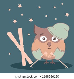 Owl for children in a hat