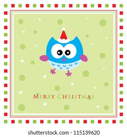 owl christmas tag