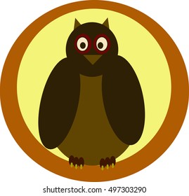 Owl Circle On White Background Stock Vector (Royalty Free) 497303290 ...