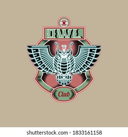 Owl Club Design - Lechuza vectorial - lechuza abstracta