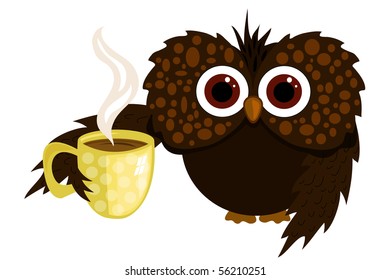 owl and coffee