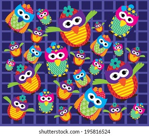 Owl collection hand drawn style, funny doodle, vector Illustration, anti stress coloring page for coloring book and can be use for t-shirt, logo, invitation, greeting card, fashion,