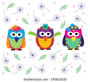 Owl collection hand drawn style, funny doodle, vector Illustration, anti stress coloring page for coloring book and can be use for t-shirt, logo, invitation, greeting card, fashion,