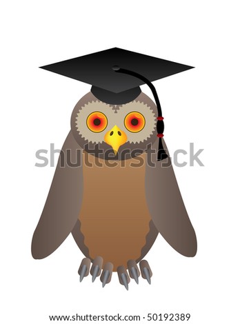 owl with college hat
