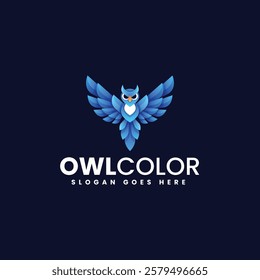 Owl Color Gradient Colorful Logo