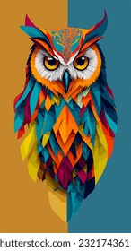 Owl colorful art graphic illustration