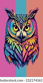 Owl colorful art graphic illustration