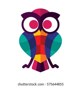 owl with colorful design concept