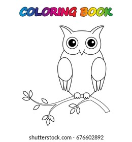 Owl Coloring Book Game Kids Vector Stock Vector (Royalty Free ...