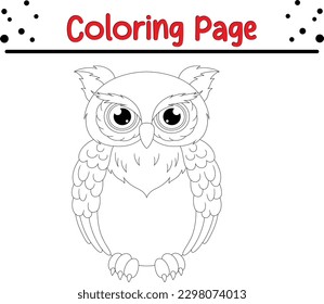 Owl coloring book. Wild animal coloring pages for kids