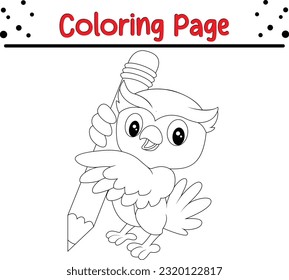 Owl coloring page. Wild animal coloring book for kids
