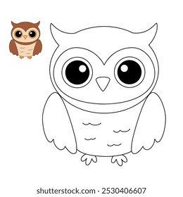 Owl coloring pages for kids. Trace and color Owl. Owl Bird Forest animal flashcard for kids. Letters O is for Owl. Kindergarten and preschool worksheets printable for kids. 