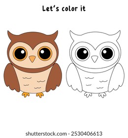 Owl coloring pages for kids. Trace and color Owl. Owl Bird Forest animal flashcard for kids. Letters O is for Owl. Kindergarten and preschool worksheets printable for kids. 