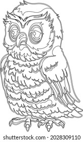 Owl Coloring Pages With Line Art Design Hand Drawing Sketch Vector illustration For Adult And Kids Coloring Book