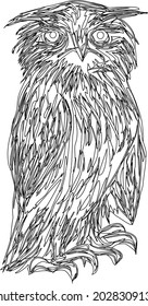 Owl Coloring Pages With Line Art Design Hand Drawing Sketch Vector illustration For Adult And Kids Coloring Book