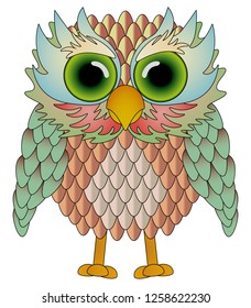 owl colour vector