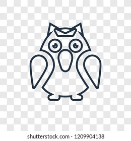 Owl concept vector linear icon isolated on transparent background, Owl concept transparency concept in outline style