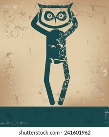 Owl concept,human resource on old background,grunge vector