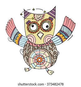 Owl Confused Doodle Vector