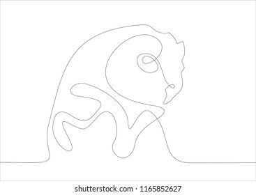 Owl. Continuous line