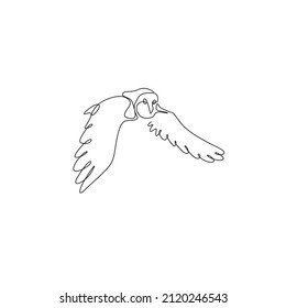Lechuza, dibujo de línea continua, tatuaje pequeño, impresión para diseño de ropa y logotipo, diseño de emblema o logotipo, silueta de una sola línea, ilustración de vector abstracta aislada.