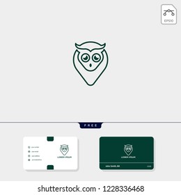 Owl creative logo template and business card design template include. vector illustration and logo inspiration