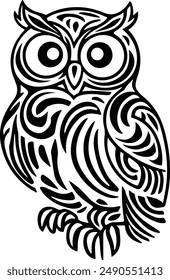 Owl Crescent black Beautiful Silhouette