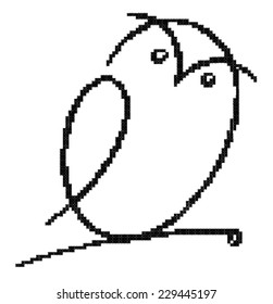 Owl Cross Stich Vector Design