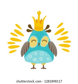 owl in crown vector