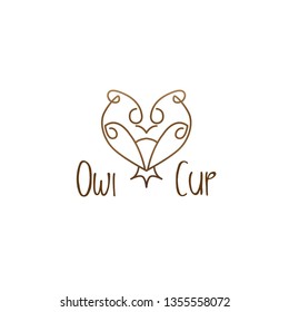Owl Curl Up Vector Logo Clothes Design