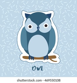 Owl : Cute Animal Set : Vector Illustration
