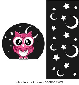 Owl-cute Cartoon Premium-Vektorillustration