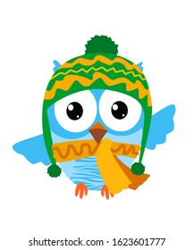owl cute cartoon in vector