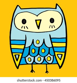 Owl cute Colorful stripes vector