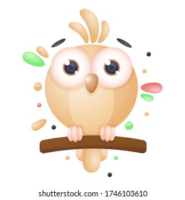 owl cute drawn cartoon character