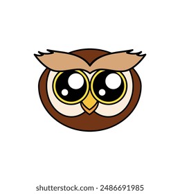 Eule niedliches Gesicht Vektorgrafik Clipart