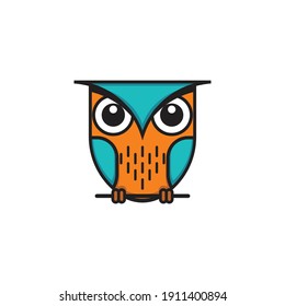 owl cute icon vector logo design