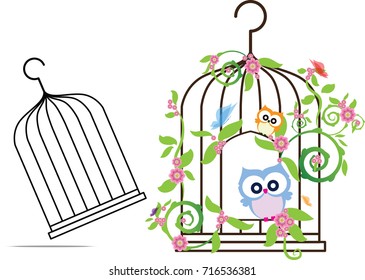 owl cute in vector