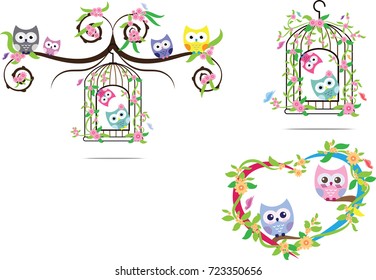 owl cute in vector