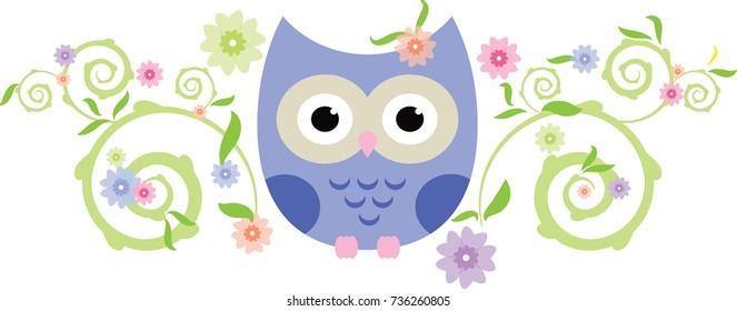 owl cute in vector