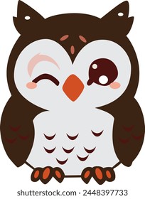 owl cute vector cartoon illustration  of a design  