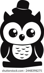 Búho lindo Vector diseño de ilustración de dibujos animados 