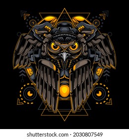 owl cyberpunk arts work design