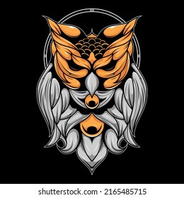 Owl darknes vector design illustration