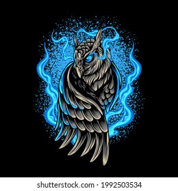 Owl Darkness Illustration for your business or merchandise