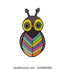 Owl with a decorative pattern. eps 10 vector illustration. hand drawing