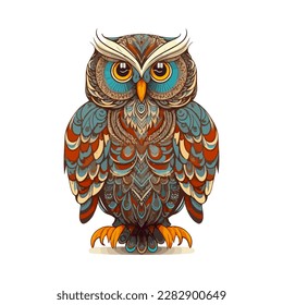 Owl decorative. Vector stock illustration eps10. White background.