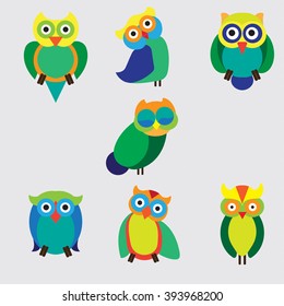 Owl design isolated on grey background.