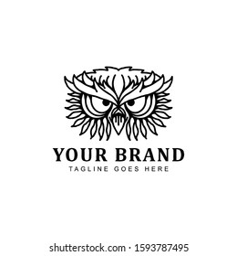 Owl design logo, icon - vector illustrations